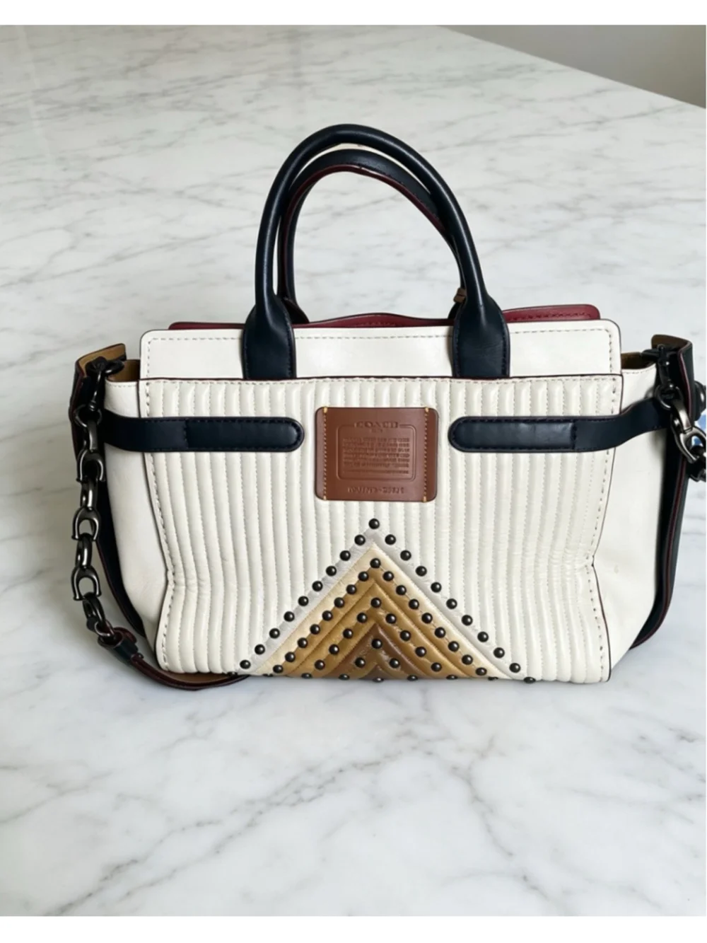Coach 1941 Double Swagger Colorblock Quilted Leather Bag Super Rare